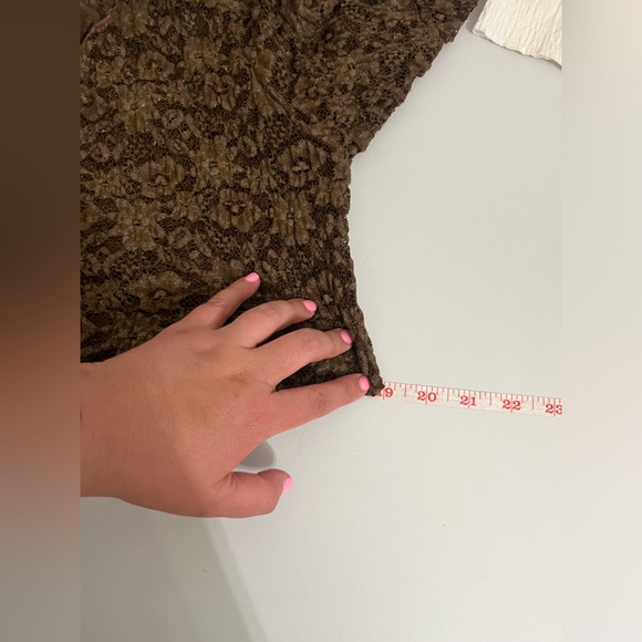 Fairy Core Top brown Sheer All over Lace Detail Size S/M Long Sleeve Y2K witchy - Picture 12 of 14